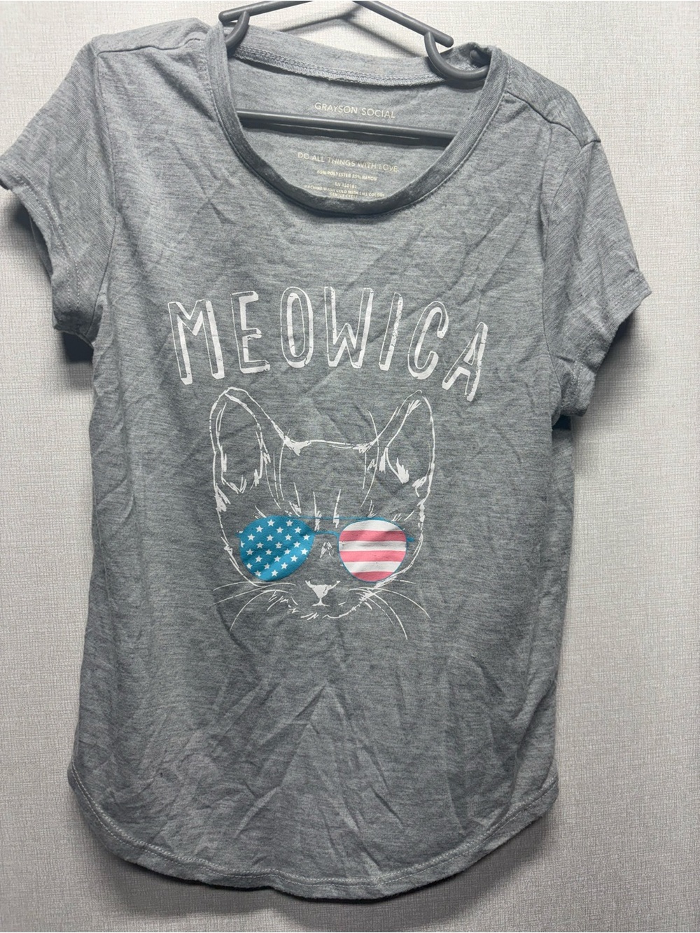 Meowica Cat Graphic Tee - Gray by Grayson Social